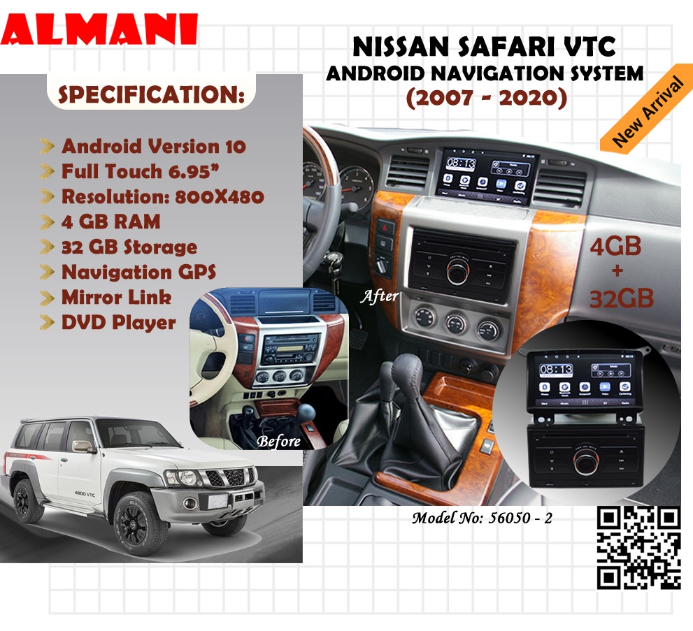 56050-2 ANDROID AVN FOR NISSAN SAFARI VTC 2005-2019