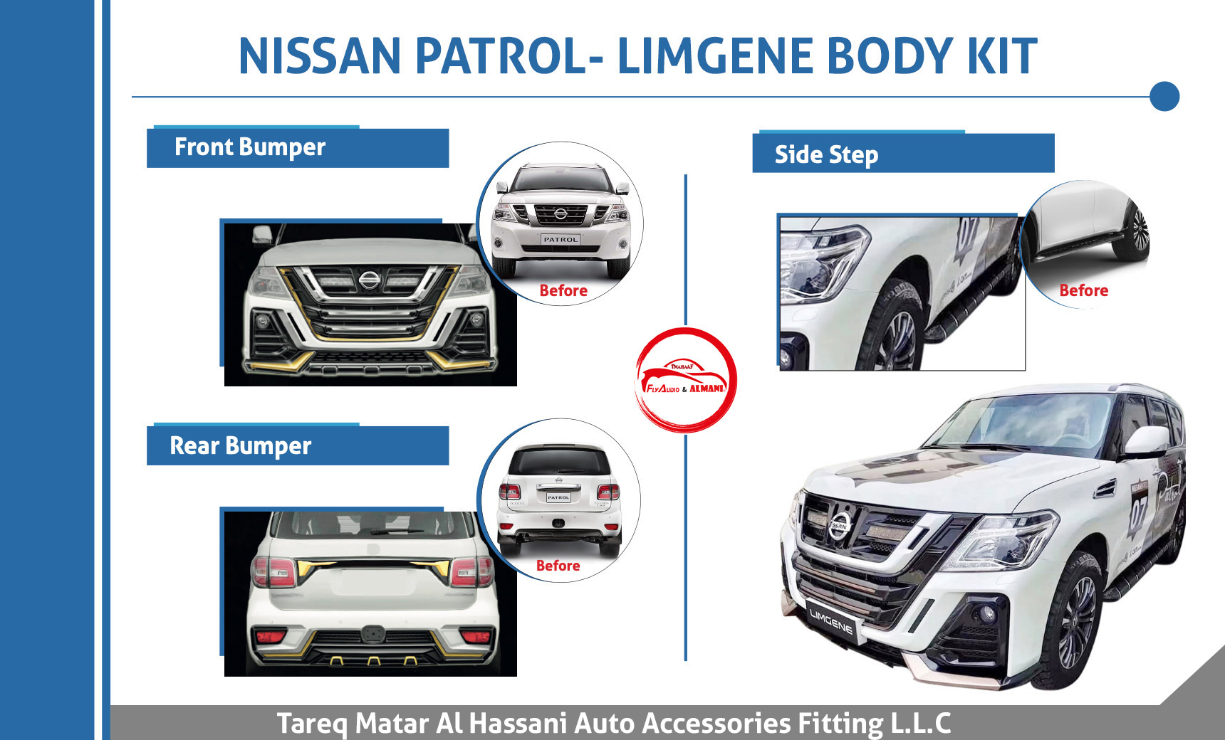 LIMGENE Y62 SIDE STEP NISSAN PATROL Body kit
